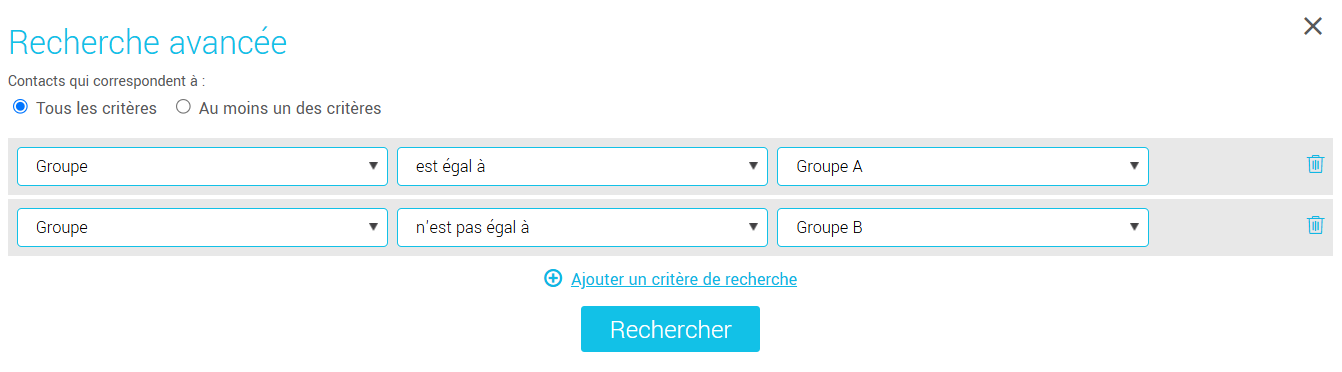 Votre recherche ressemblera alors à ceci 