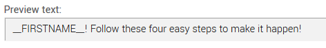personalize my preview text