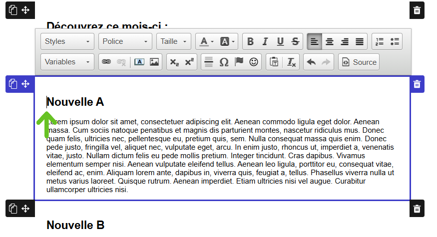 S&eacute;lectionner un endroit pour ins&eacute;rer l'ancre