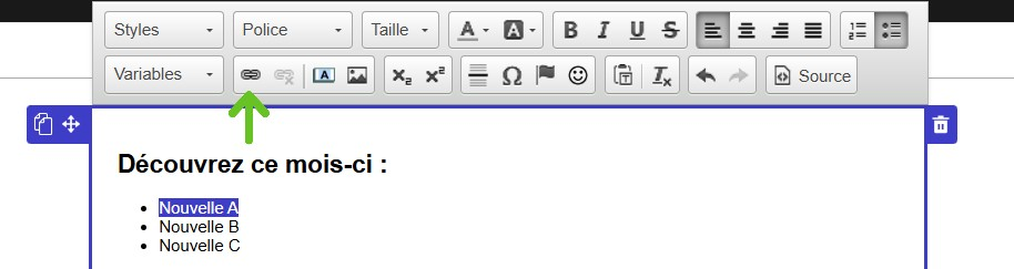 Cr&eacute;er votre lien